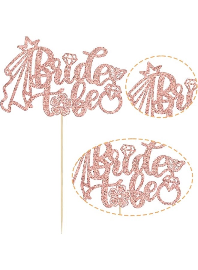 Yallazilla Bride to be Rose Gold Glitter Cake Topper for Bridal Shower, Bachelorette, Engagement Parties - Image 2